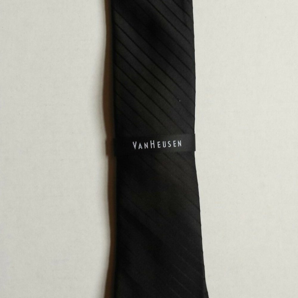 Van Heusen® Irredescent Solid/Strip Tie Black